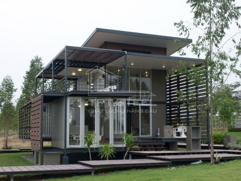 thi công nhà thép tiền chế 2 tầng